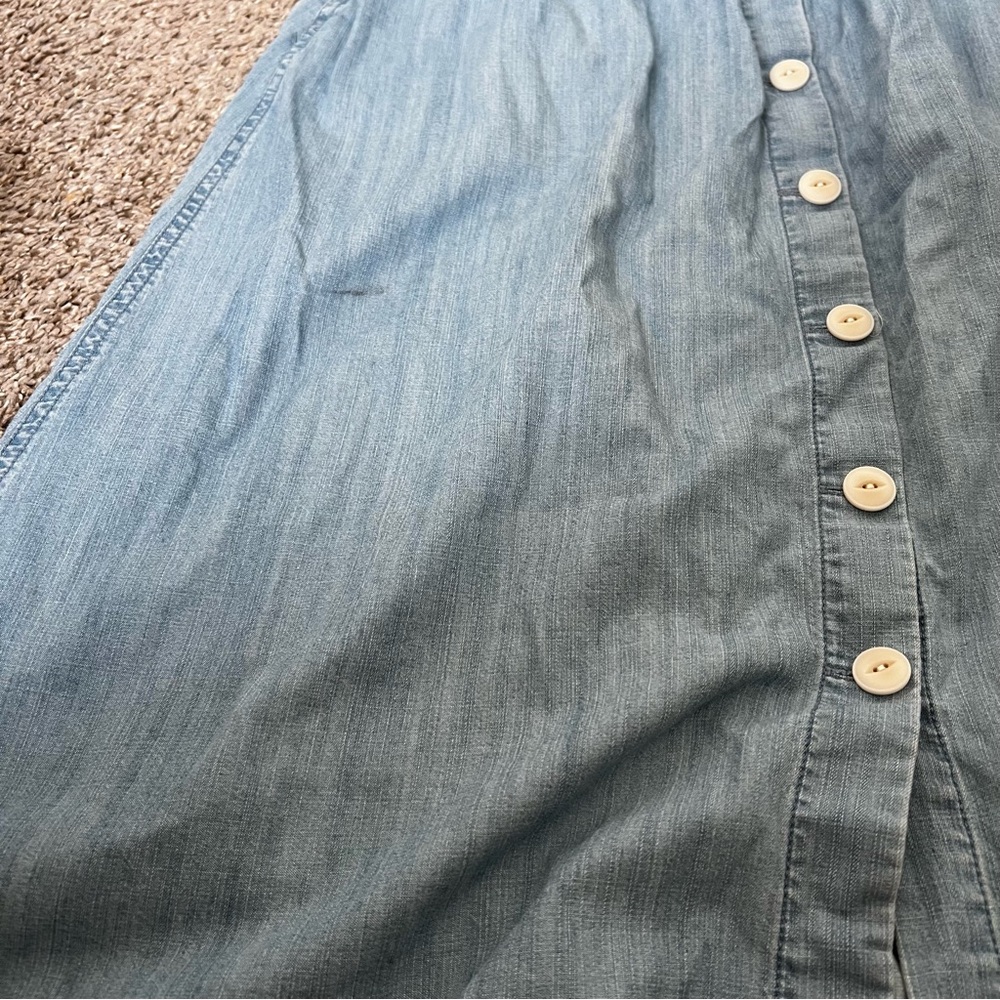 Madewell Light Blue Button-Front A-Line Denim Skirt - Picture 8 of 12